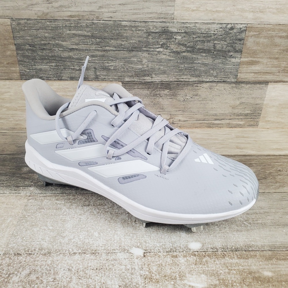 Adidas Adizero Afterburner 8 Mens Shoes Sz 7 Silver Gray Lace-Up Baseball Cleats